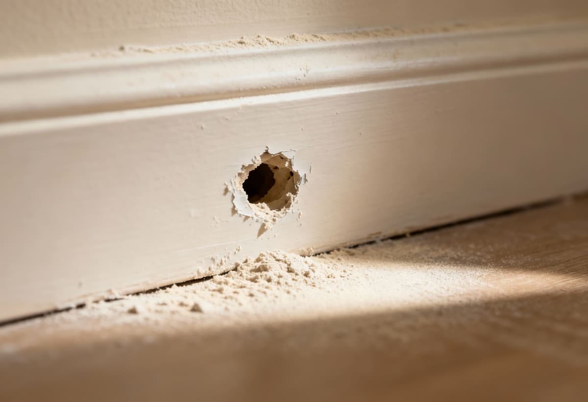 Как заделать дырку в пластиковом плинтусе?